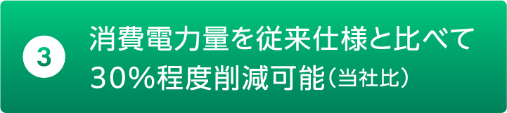 消費電力量を従来仕様と比べて30%程度削減可能(当社比)